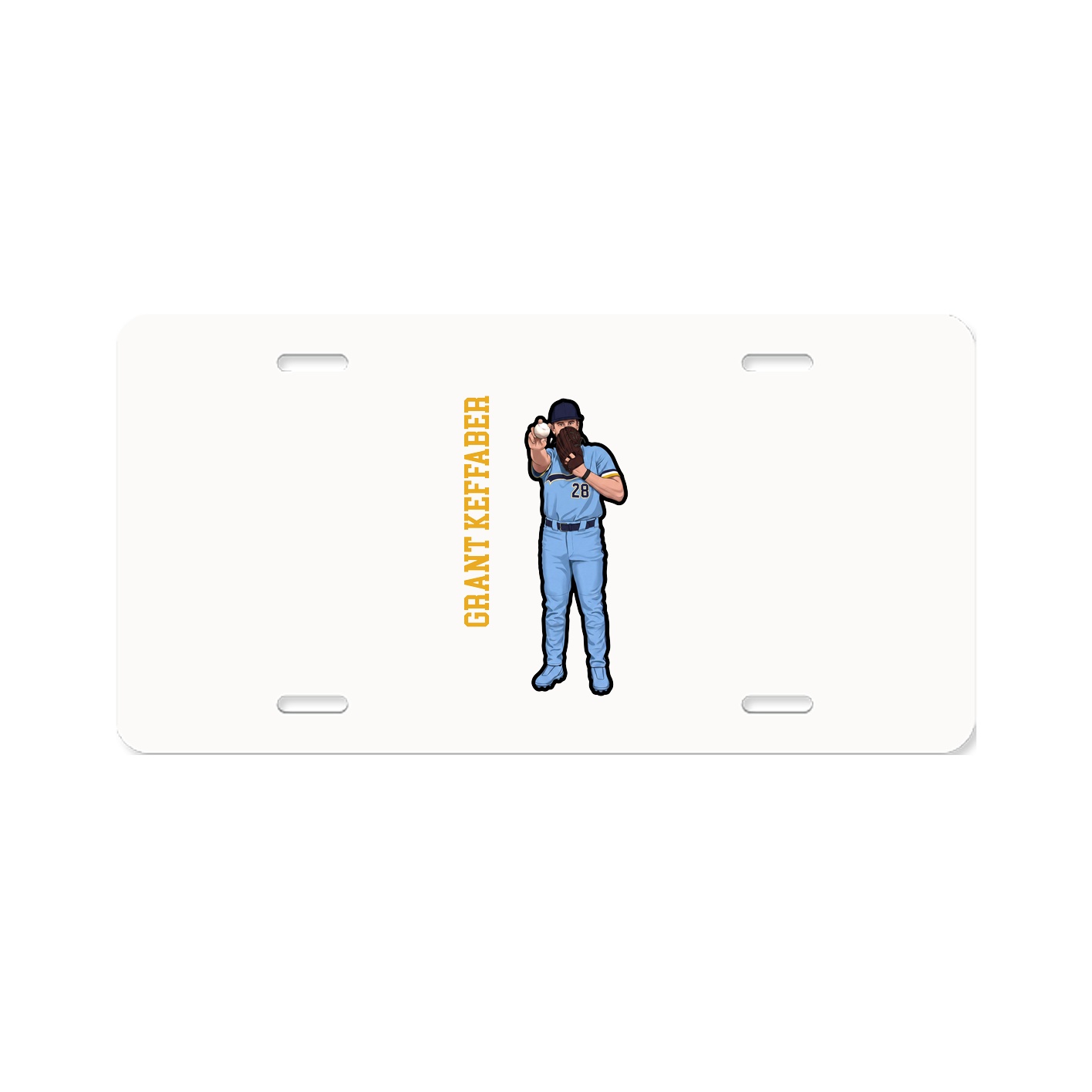 License Plate — Name Vertical in Classic