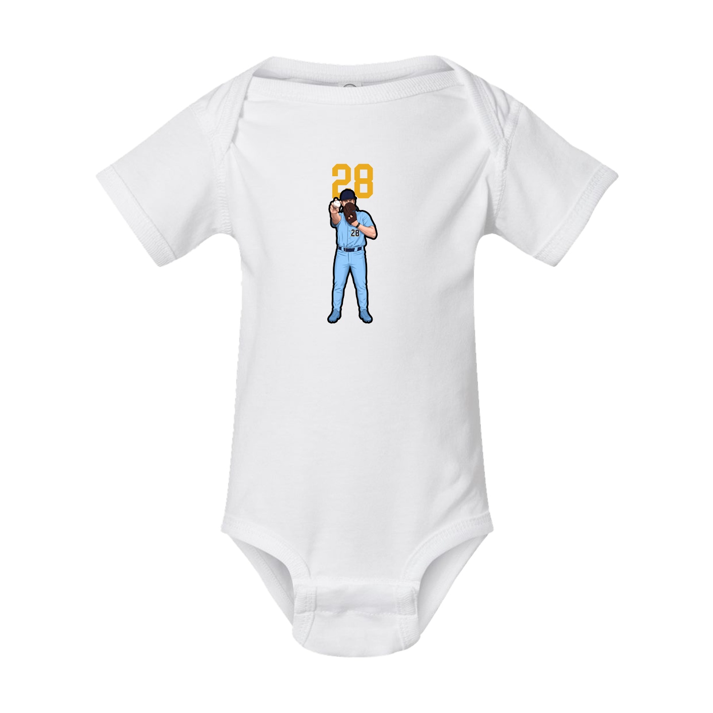 Baby Onesie — Number Top in White