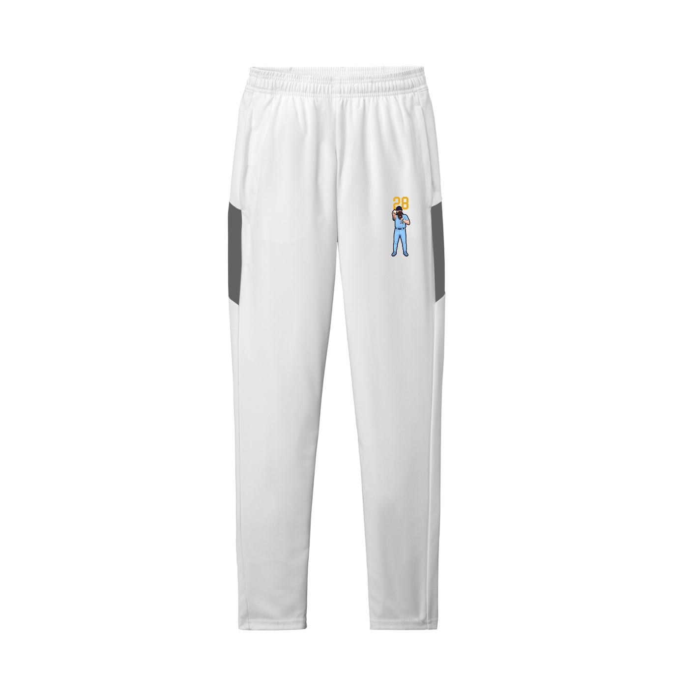 Team Travel Pant — Number Top in White/Grey