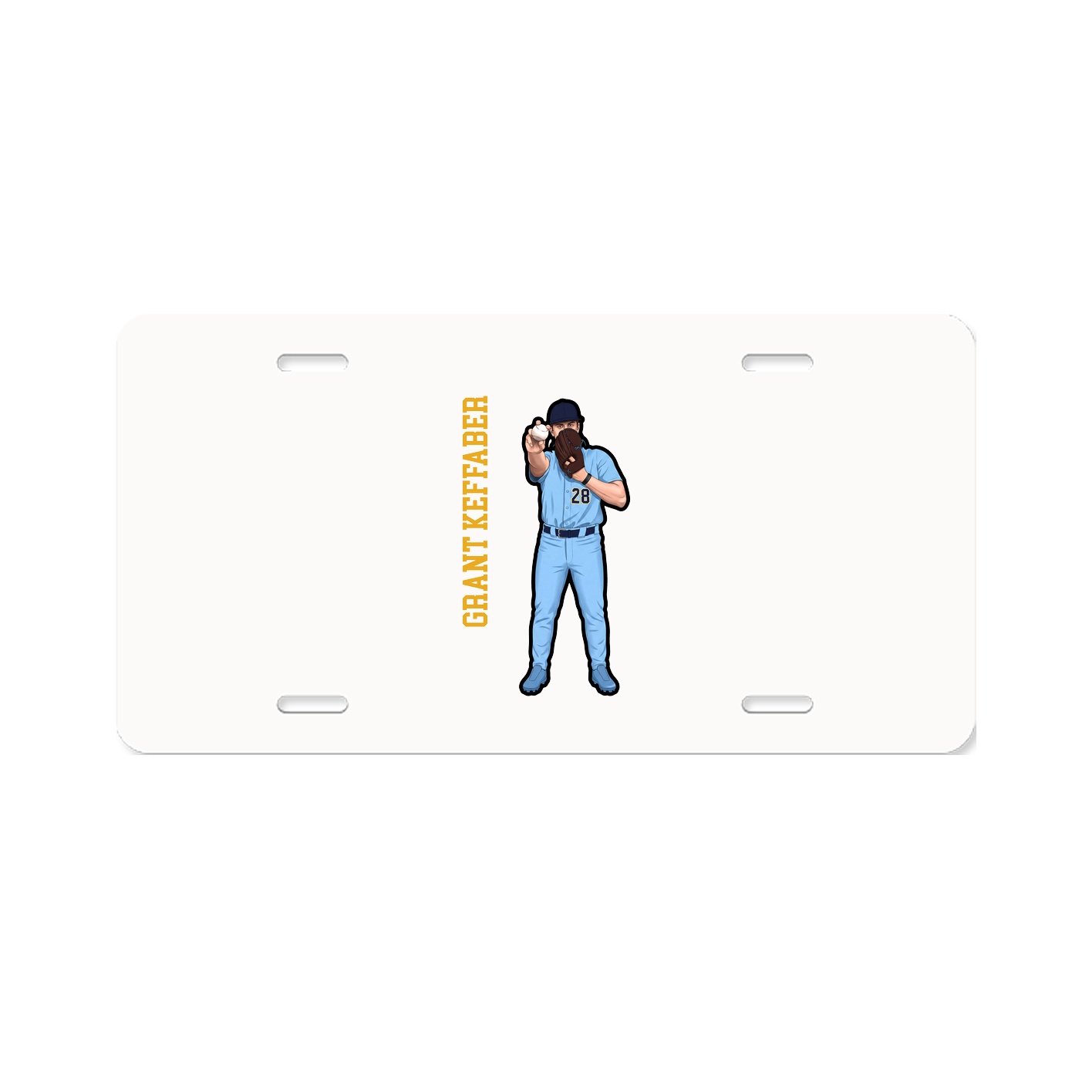 License Plate — Name Vertical in Classic