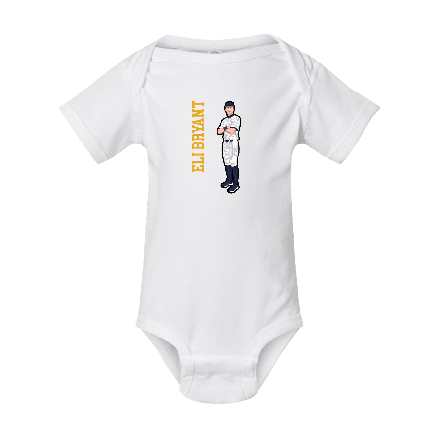 Baby Onesie — Name Vertical in White