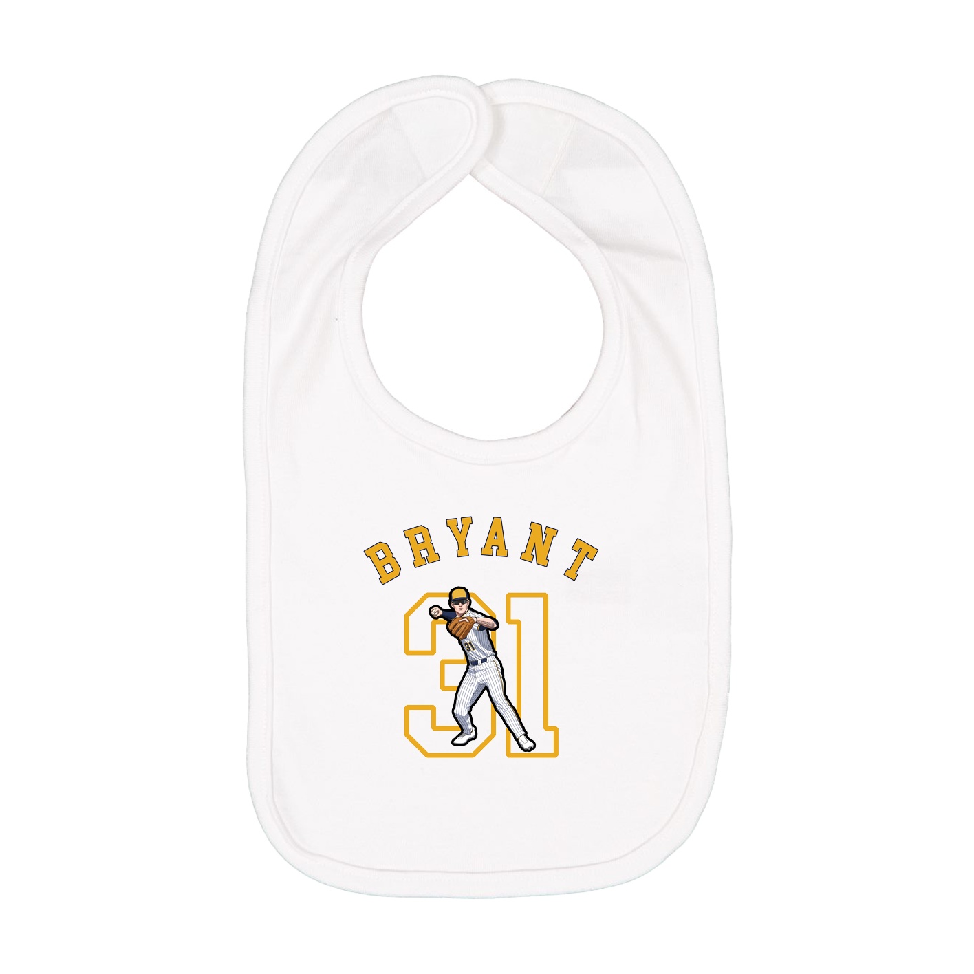 Infant Bib — Shirsey Arch in White