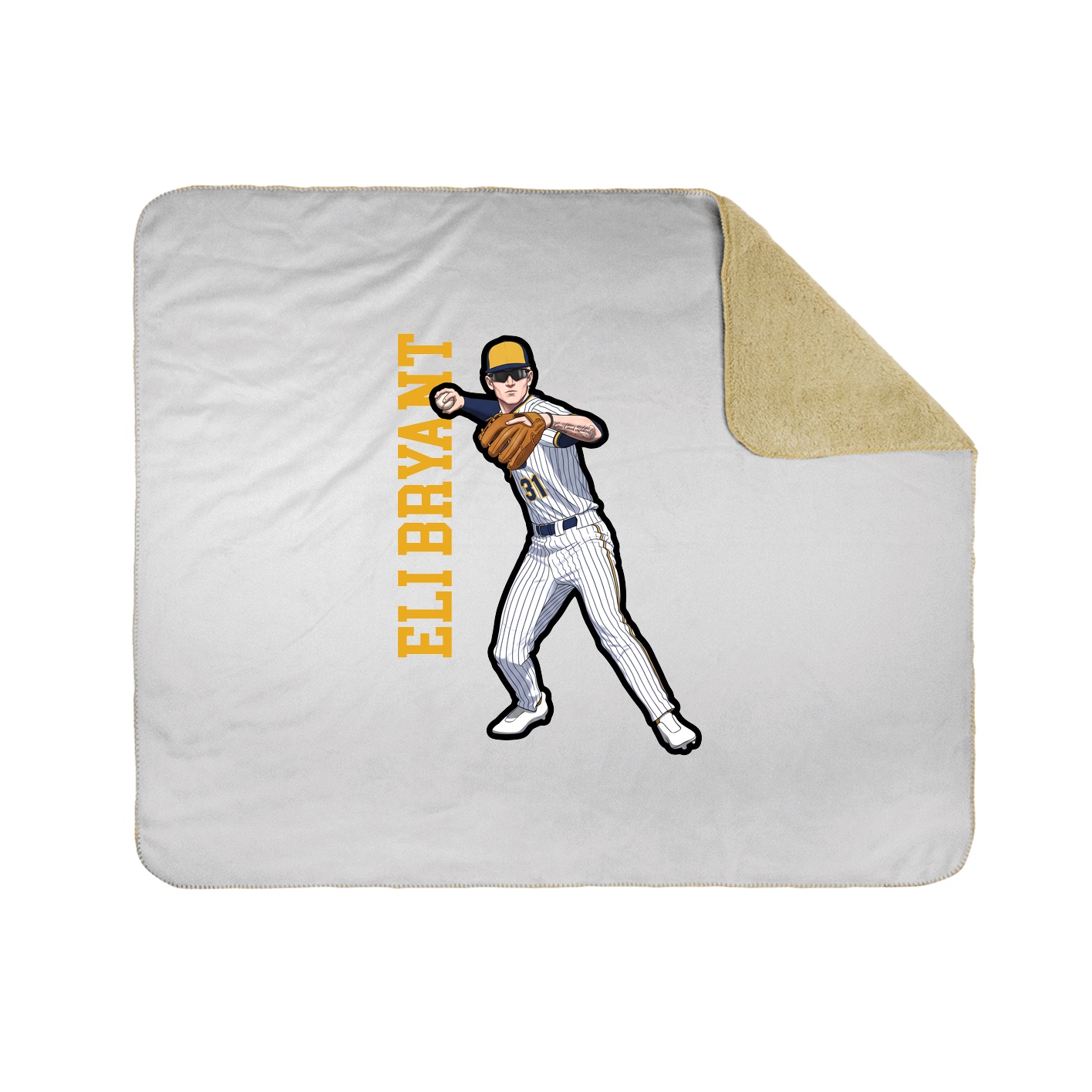 Throw Blanket — Name Vertical in White