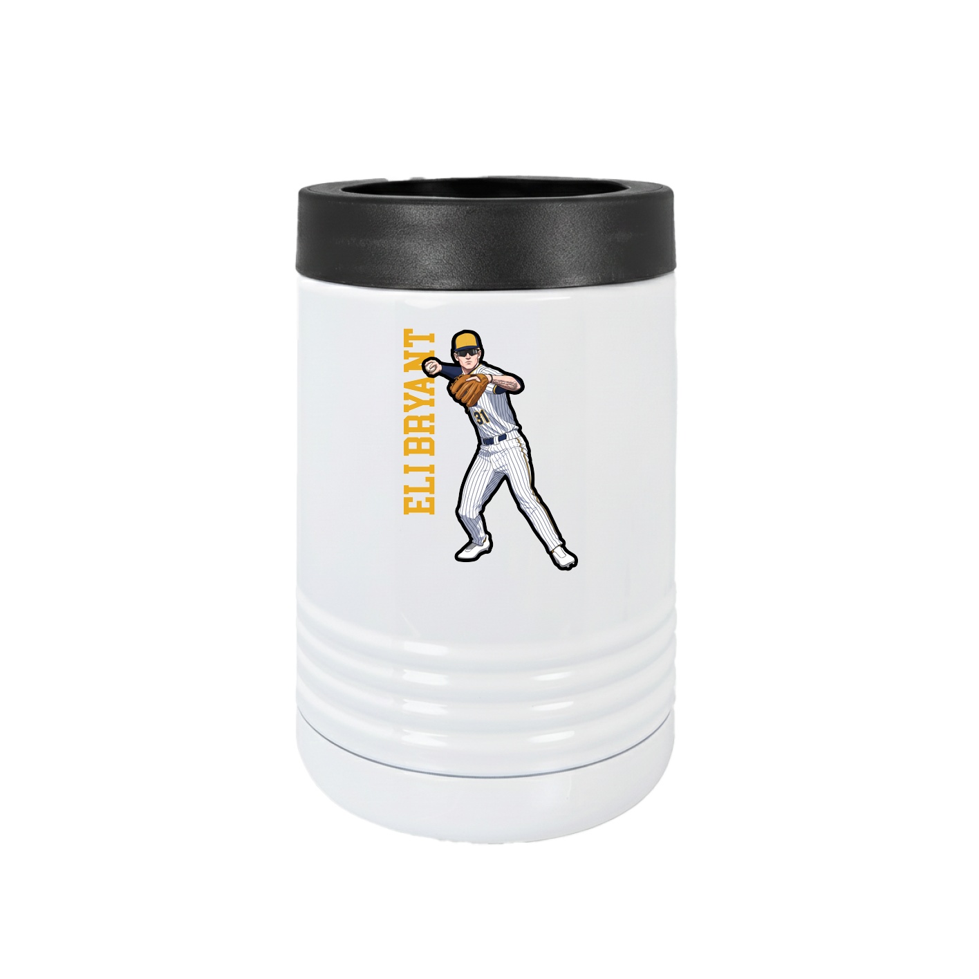 Beverage Holder — Name Vertical in White