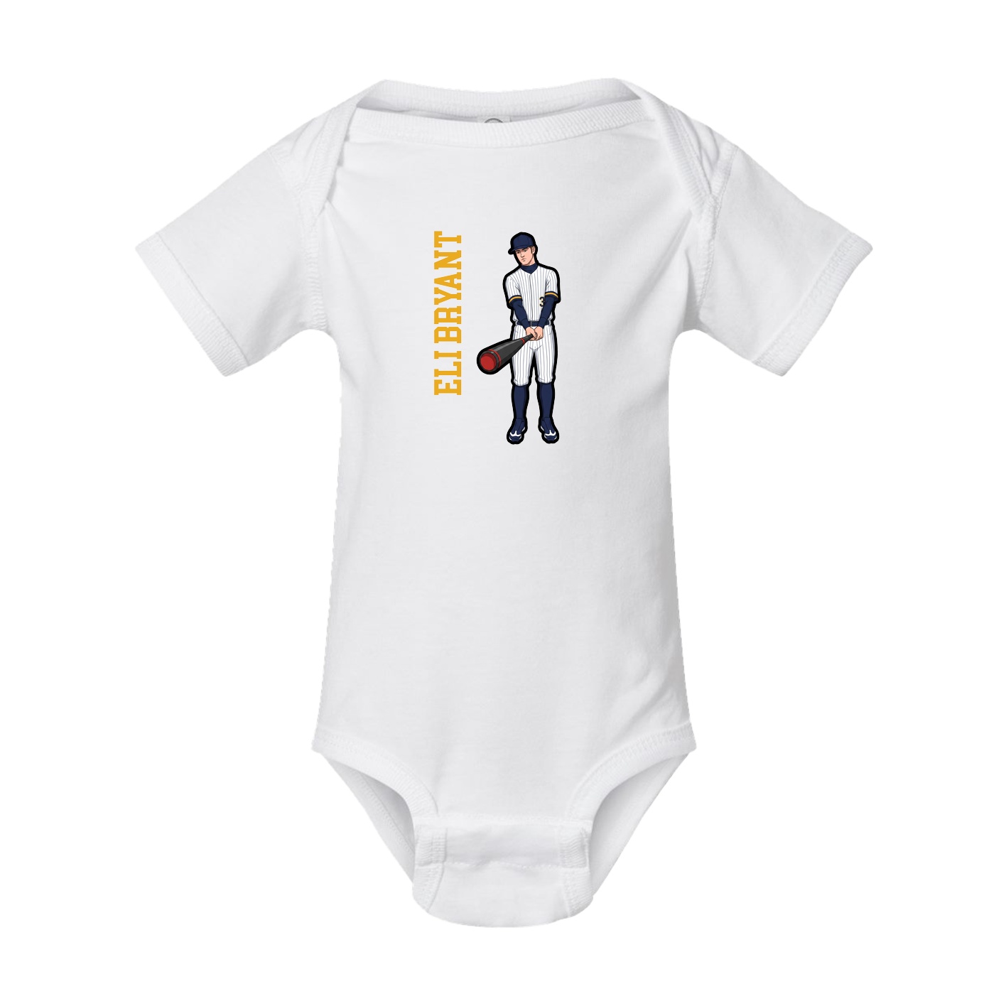 Baby Onesie — Name Vertical in White