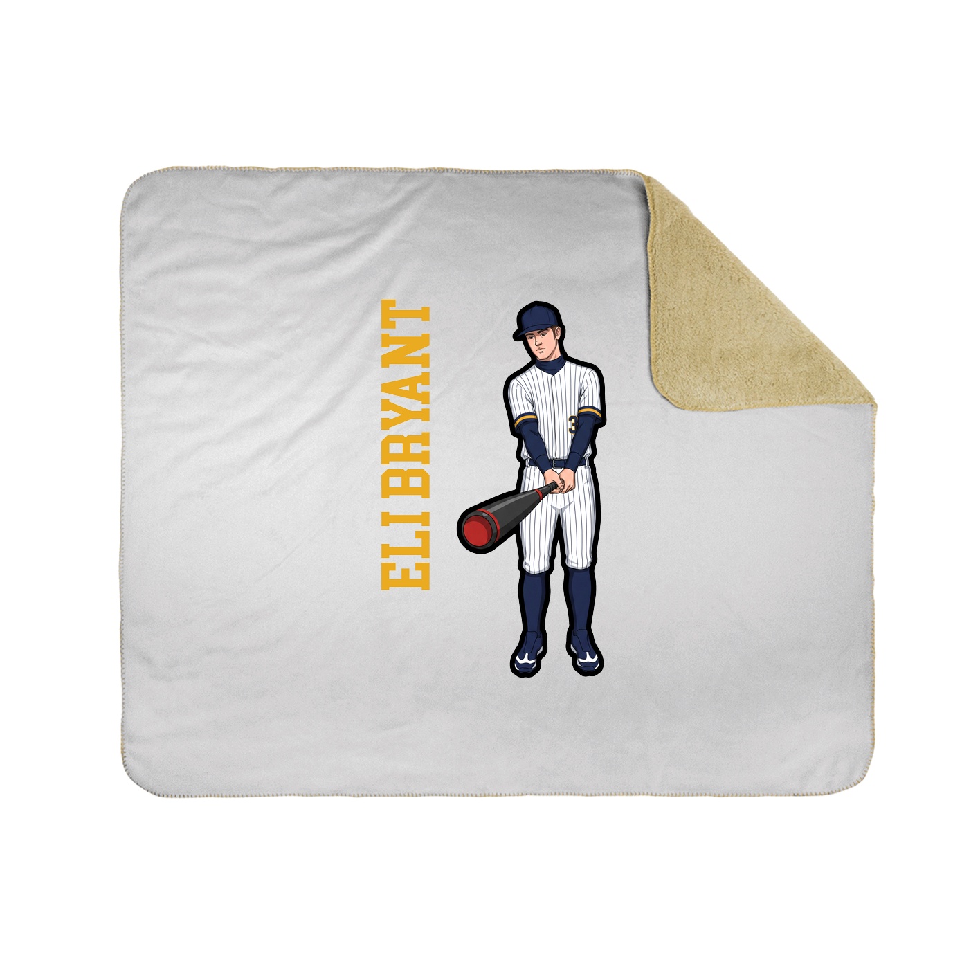Throw Blanket — Name Vertical in White