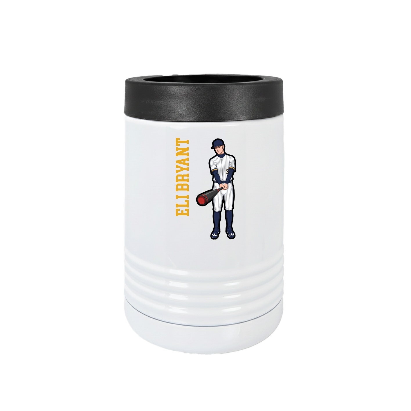 Beverage Holder — Name Vertical in White