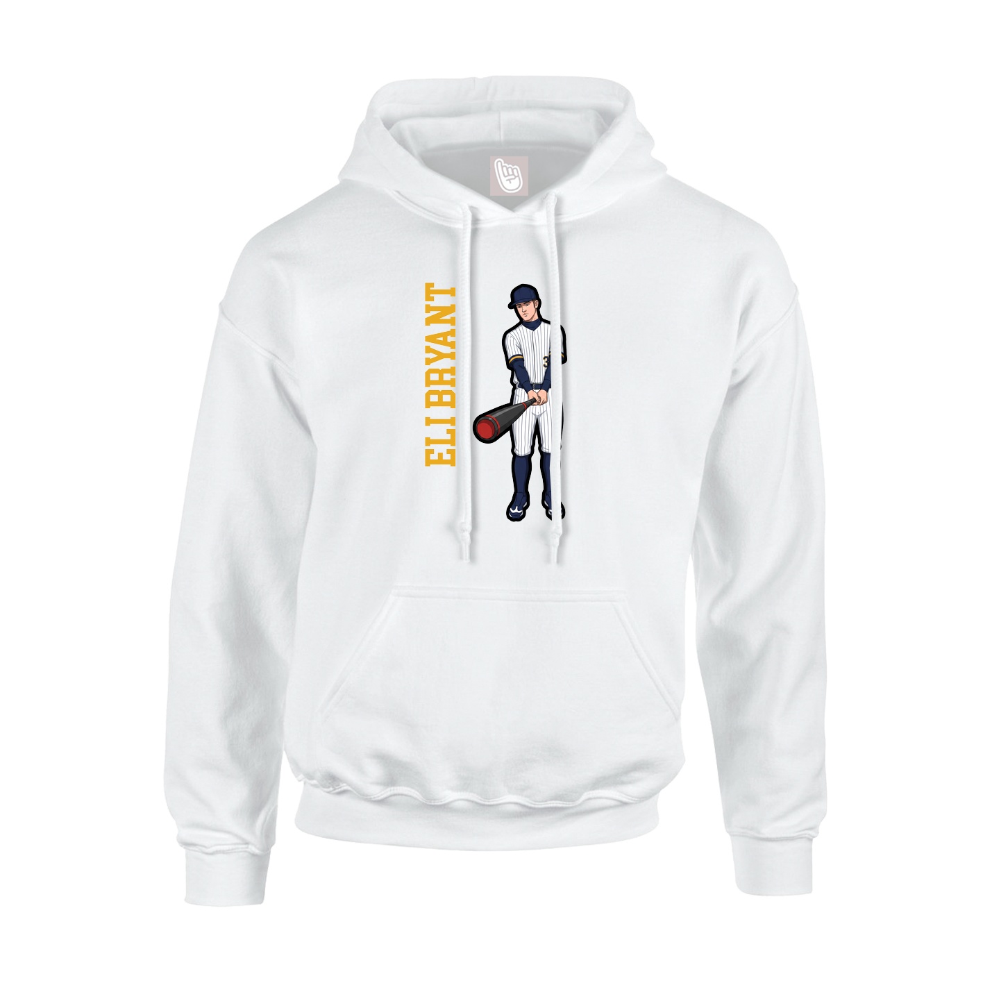 Youth Hoodie — Name Vertical in White