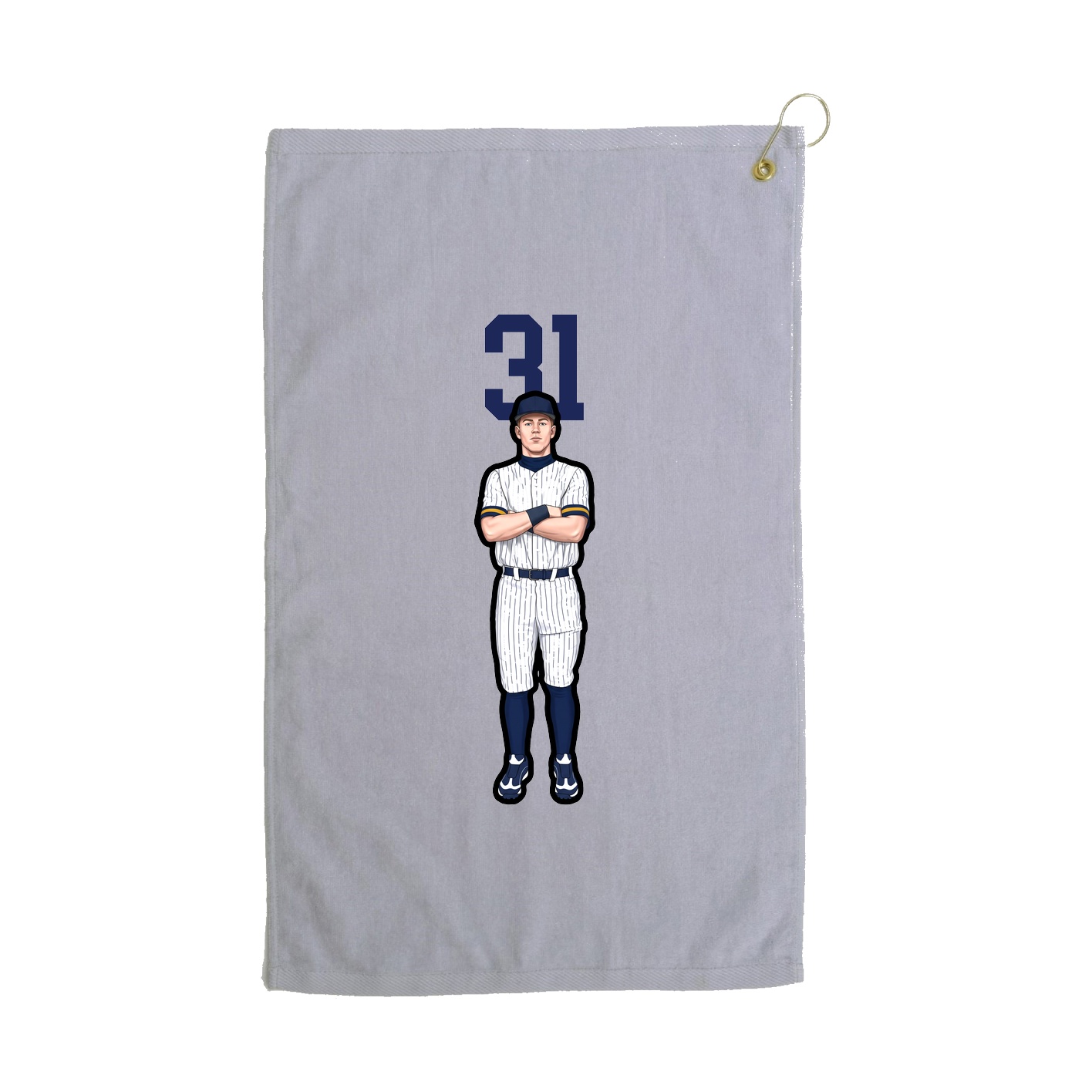 Golf Towel — Number Top in Grey