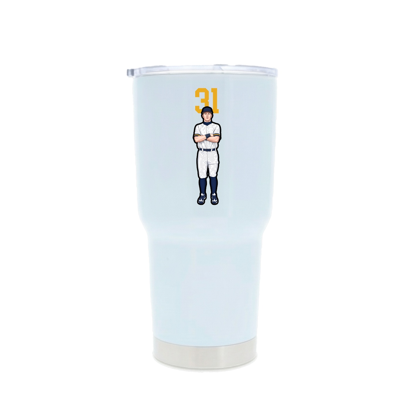 30oz Stainless Steel Tumbler — Number Top in White