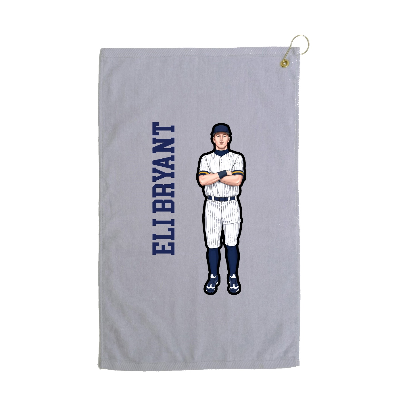 Golf Towel — Name Vertical in Grey
