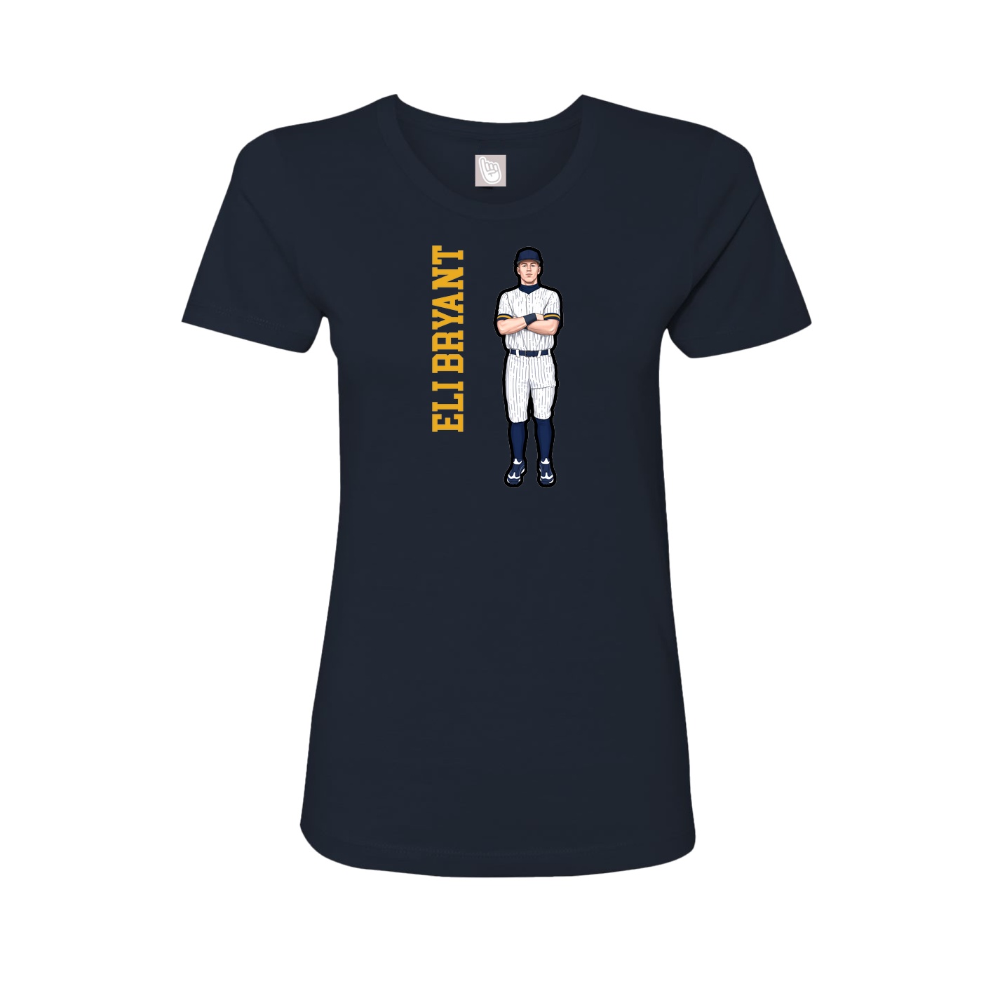 Womens Tee — Name Vertical in Navy