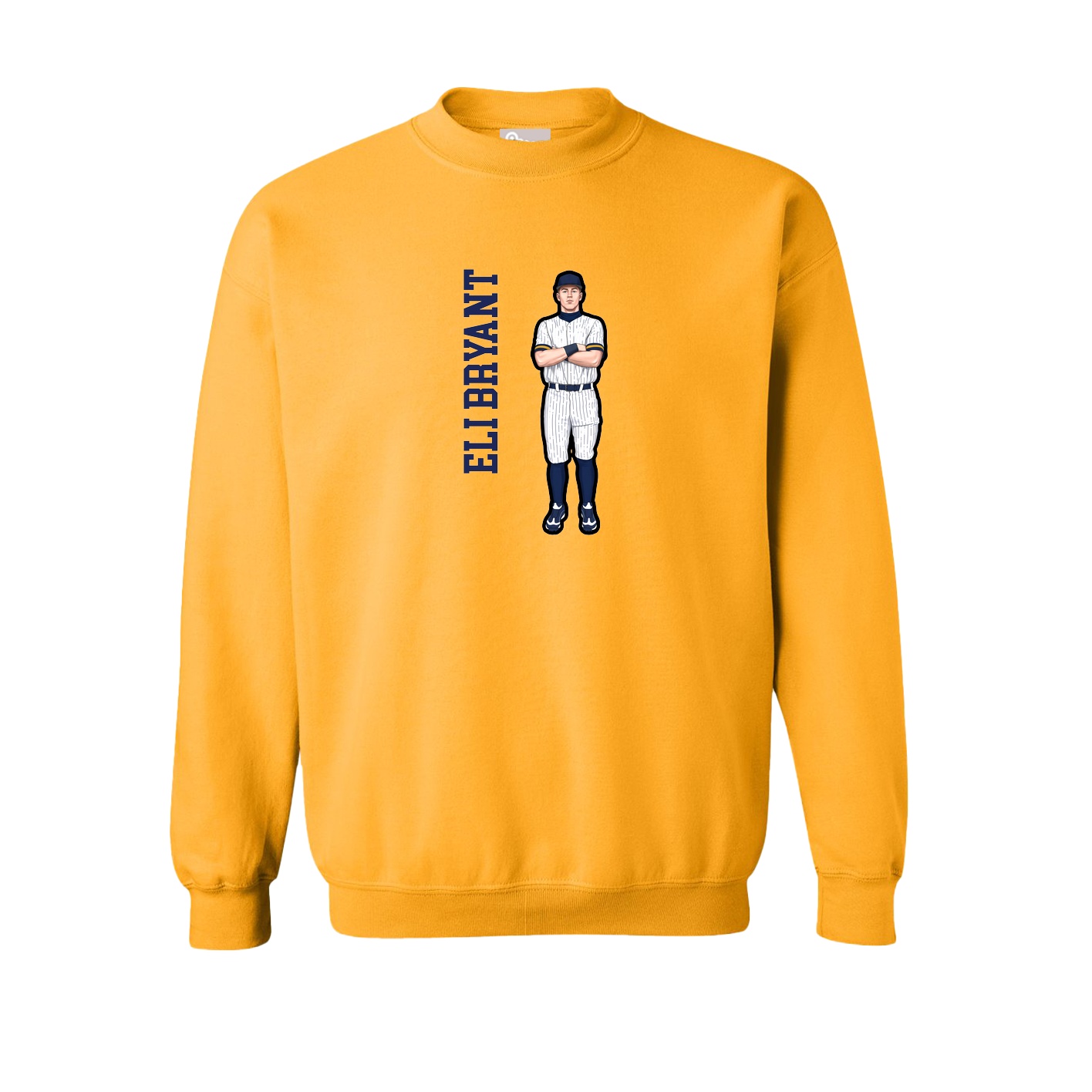 Fleece Crew — Name Vertical in Gold