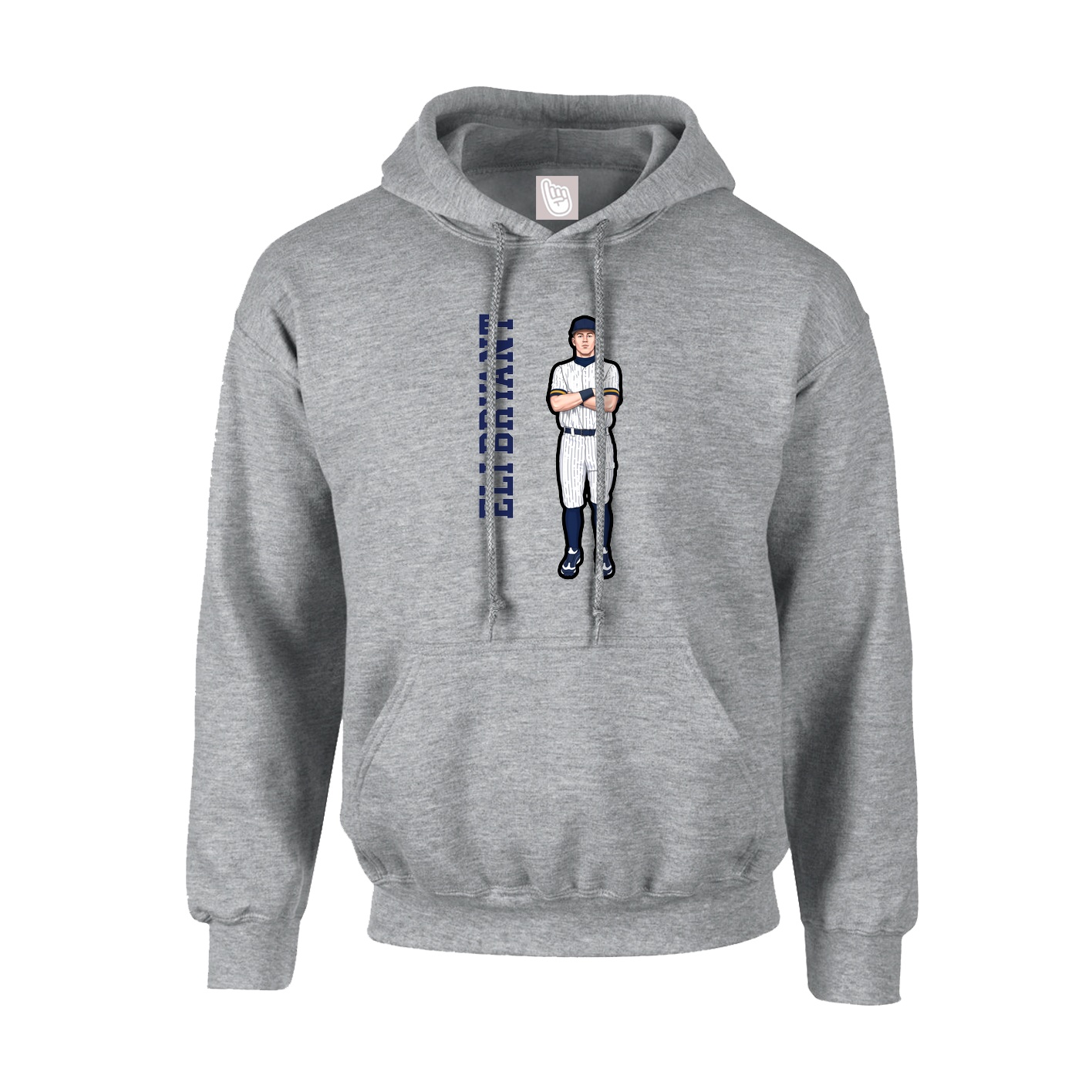 Youth Hoodie — Name Vertical in Grey