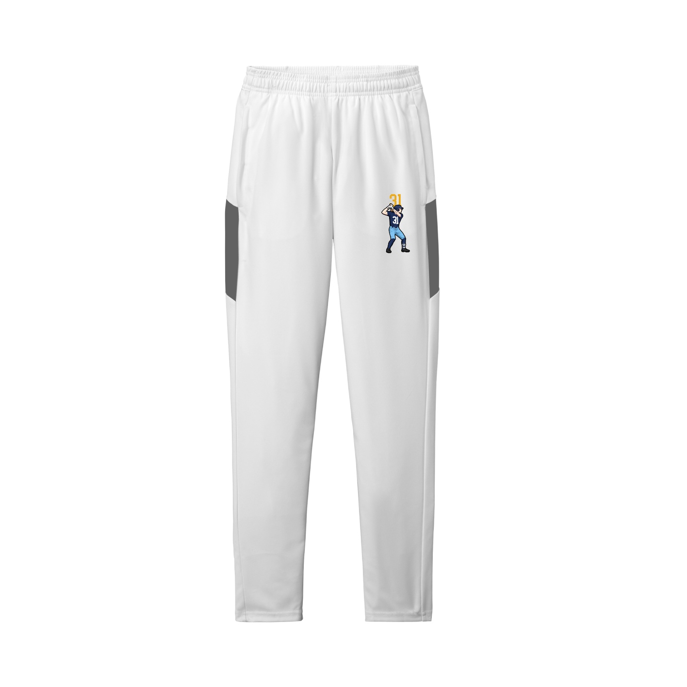 Team Travel Pant — Number Top in White/Grey