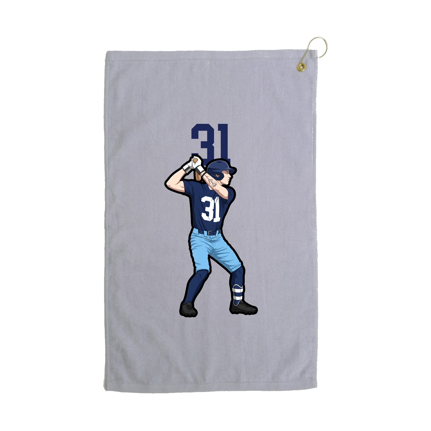 Golf Towel — Number Top in Grey
