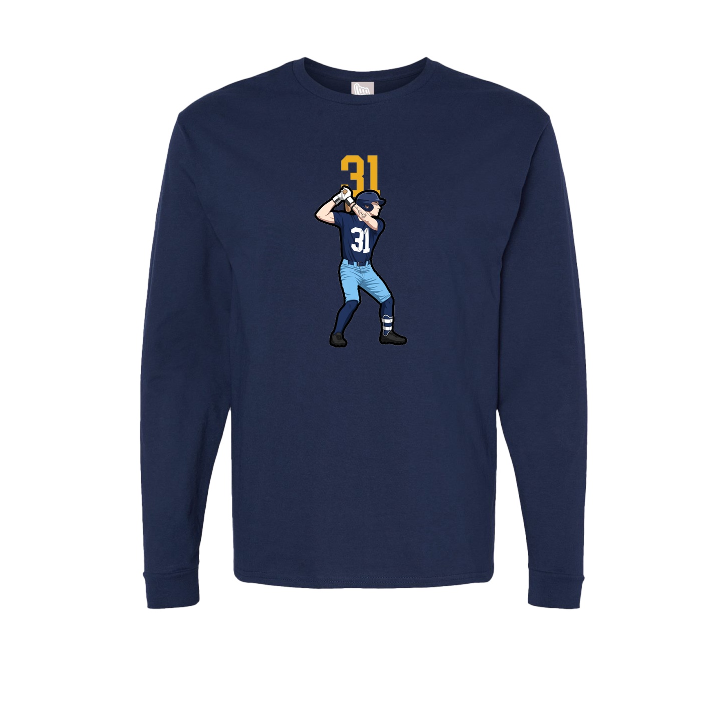 Long Sleeve Tee — Number Top in Navy