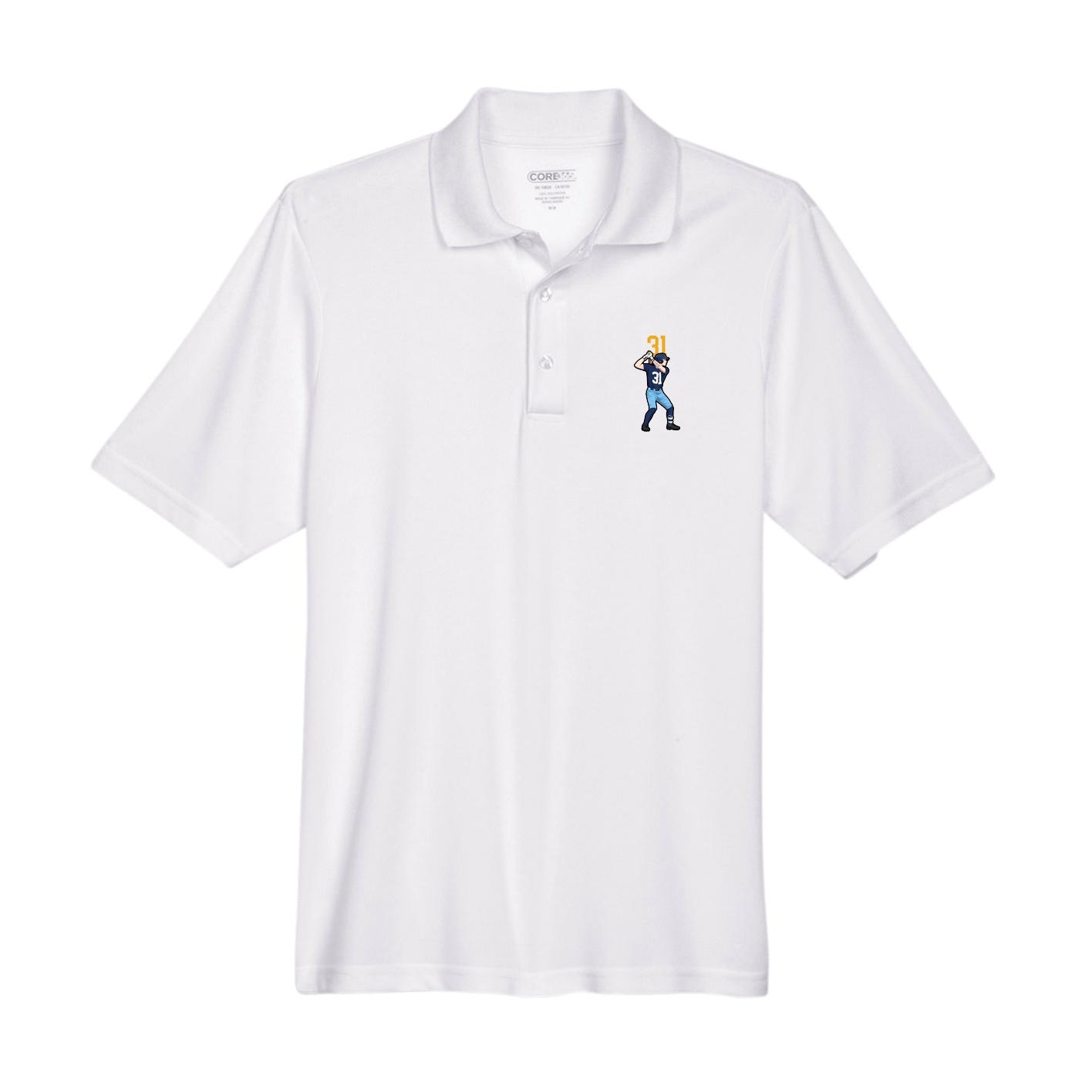 Performance Polo — Number Top in White