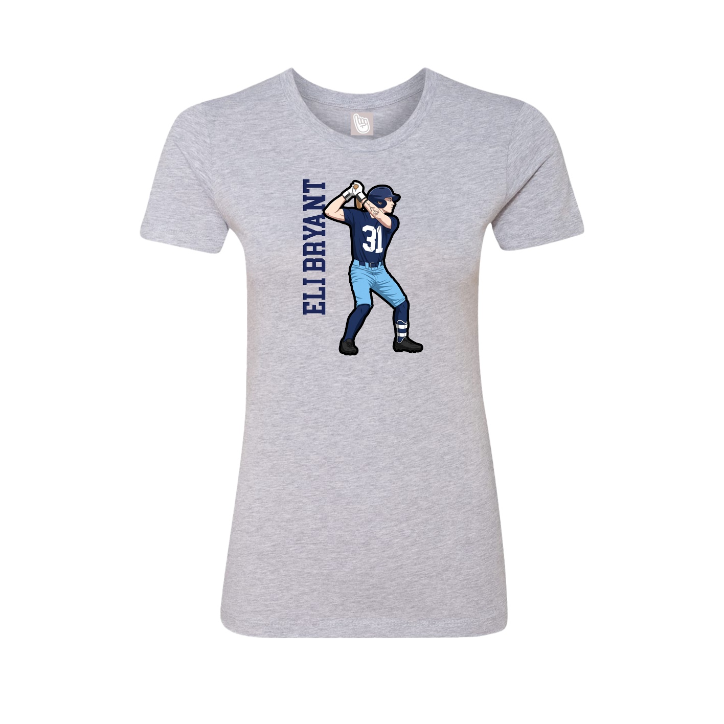 Womens Tee — Name Vertical in Grey