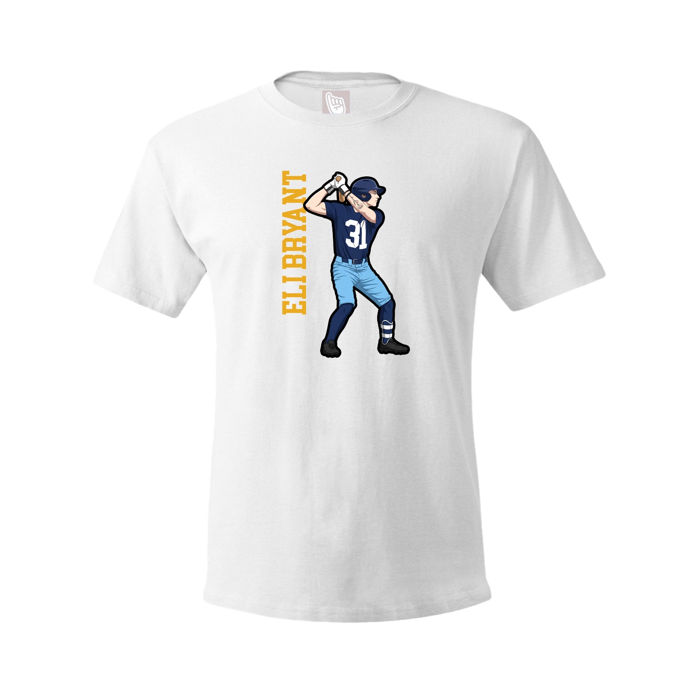 Youth Tee — Name Vertical in White