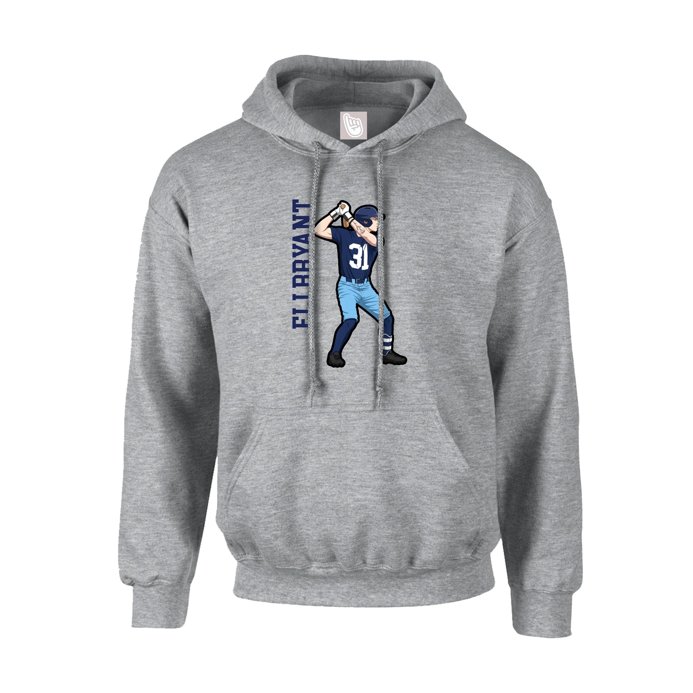 Hoodie — Name Vertical in Grey