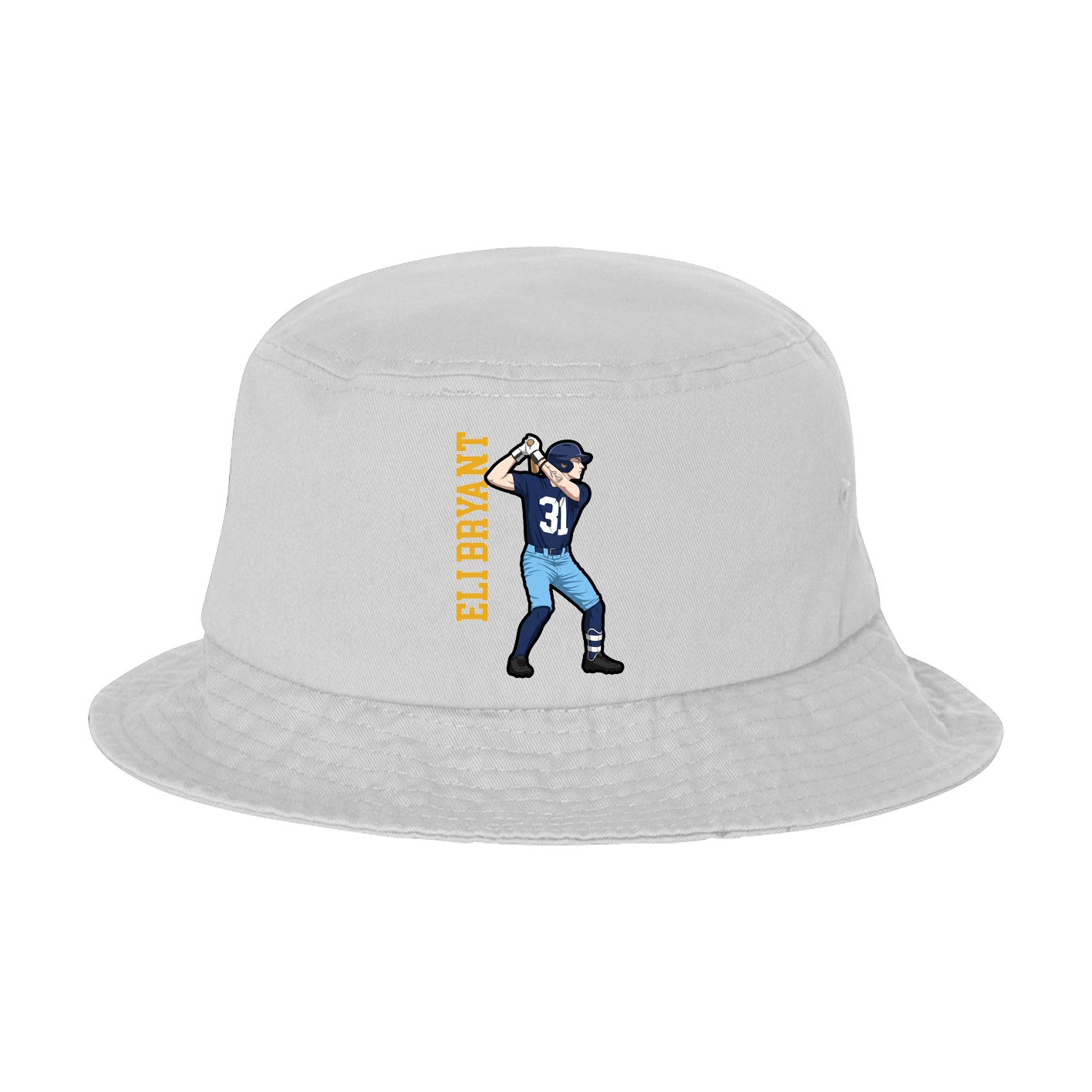 Bucket Cap — Name Vertical in White