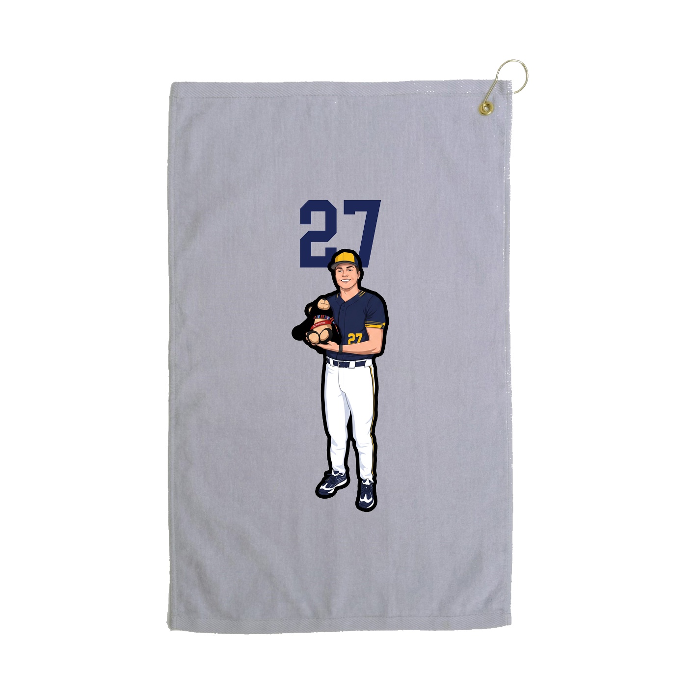Golf Towel — Number Top in Grey