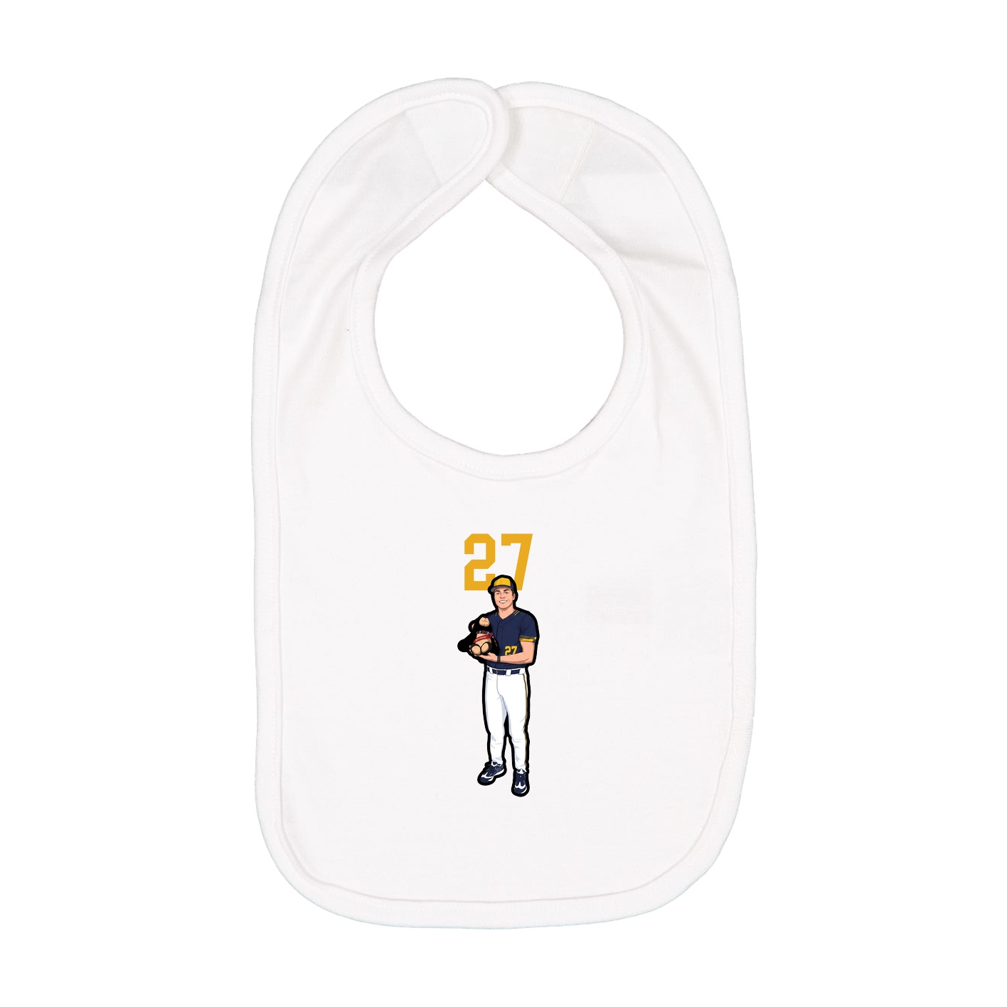 Infant Bib — Number Top in White