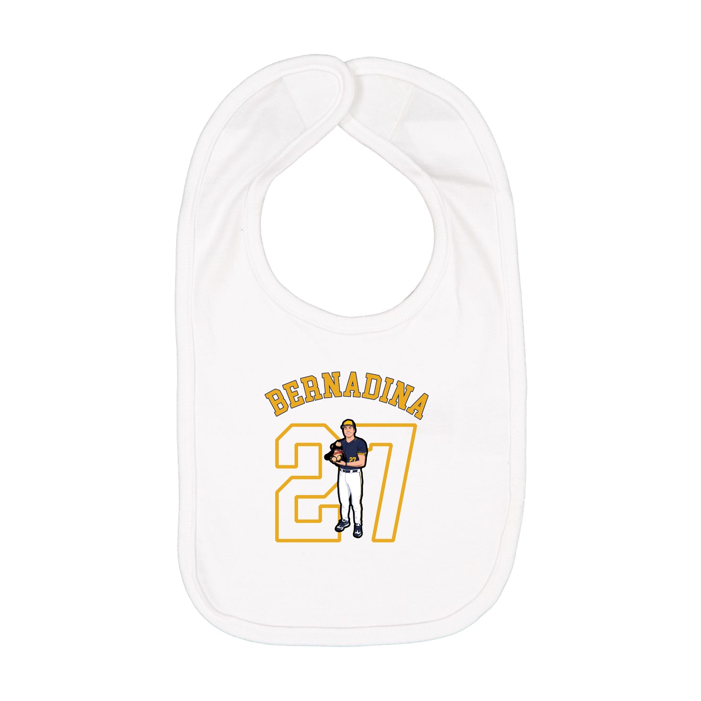 Infant Bib — Shirsey Arch in White
