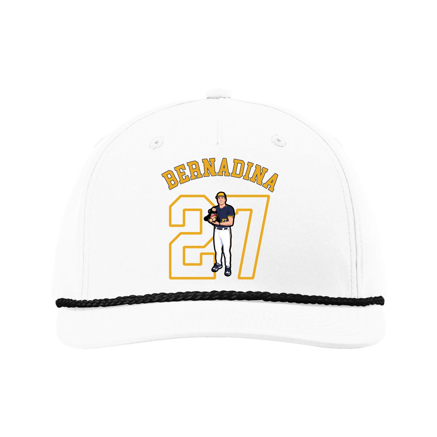 Five-Panel Classic Rope Cap — Shirsey Arch in White