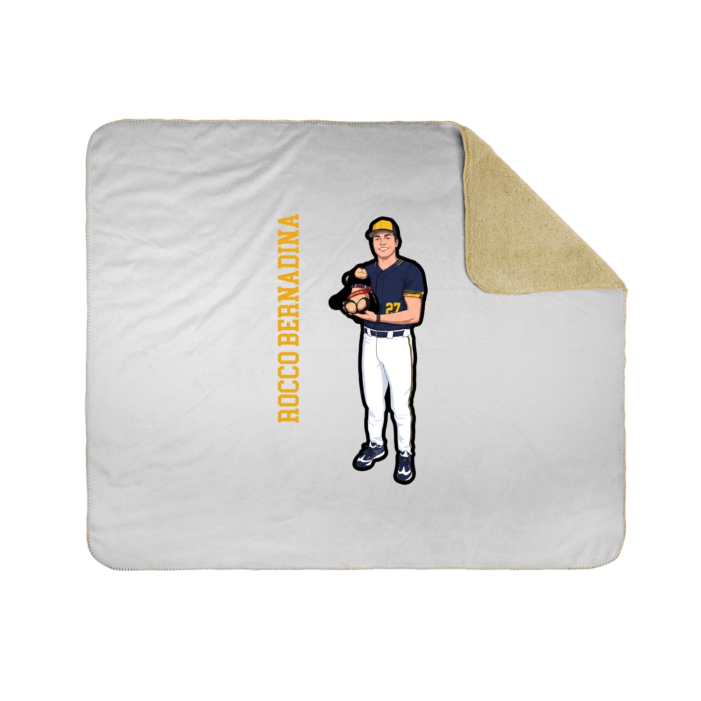 Throw Blanket — Name Vertical in White