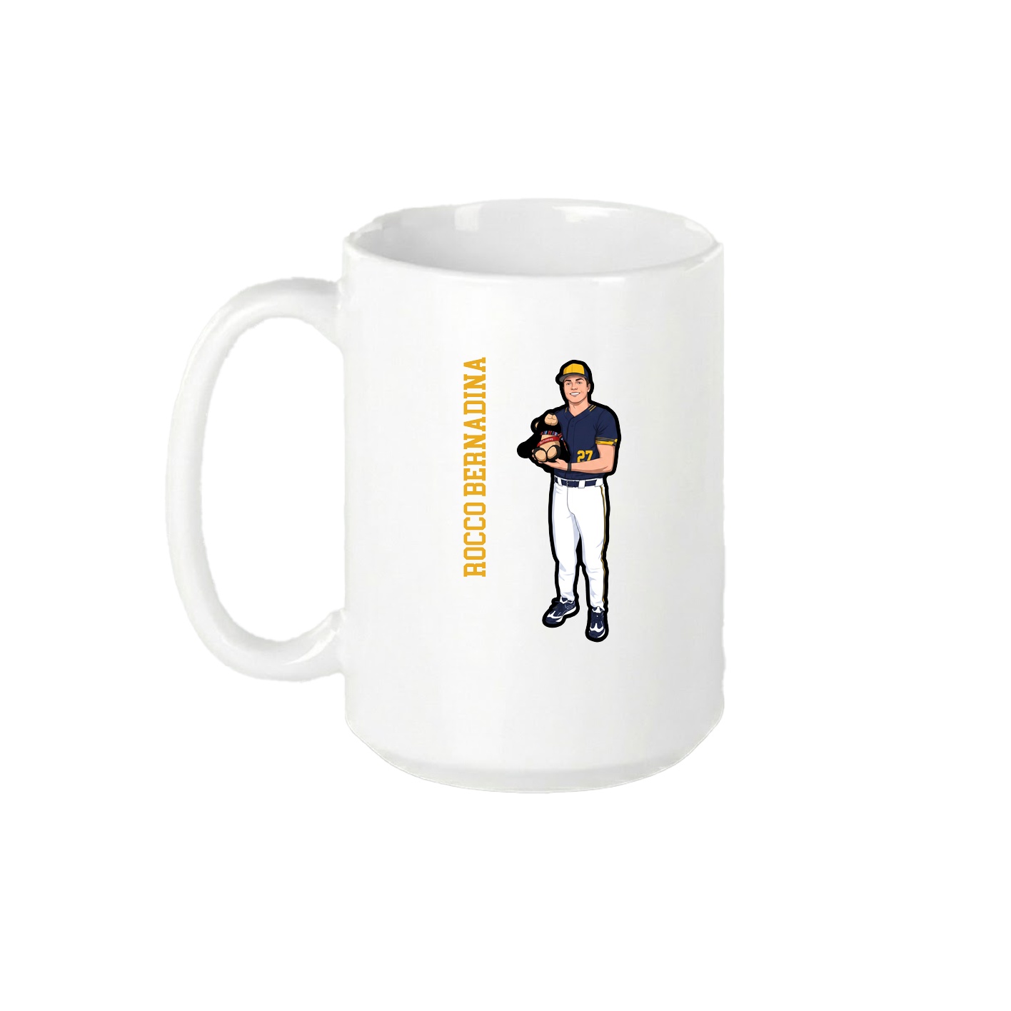 15oz Coffee Mug — Name Vertical in White