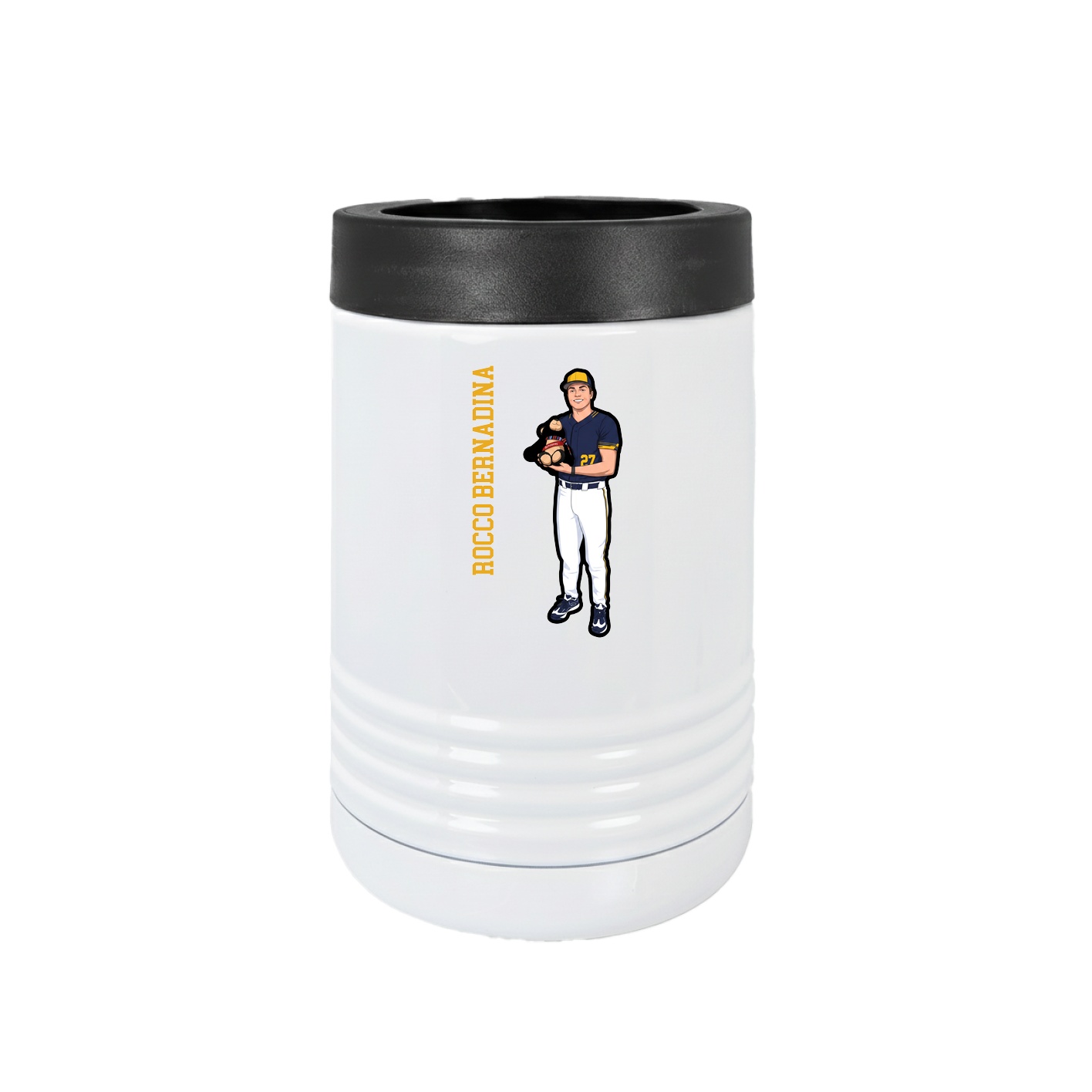 Beverage Holder — Name Vertical in White