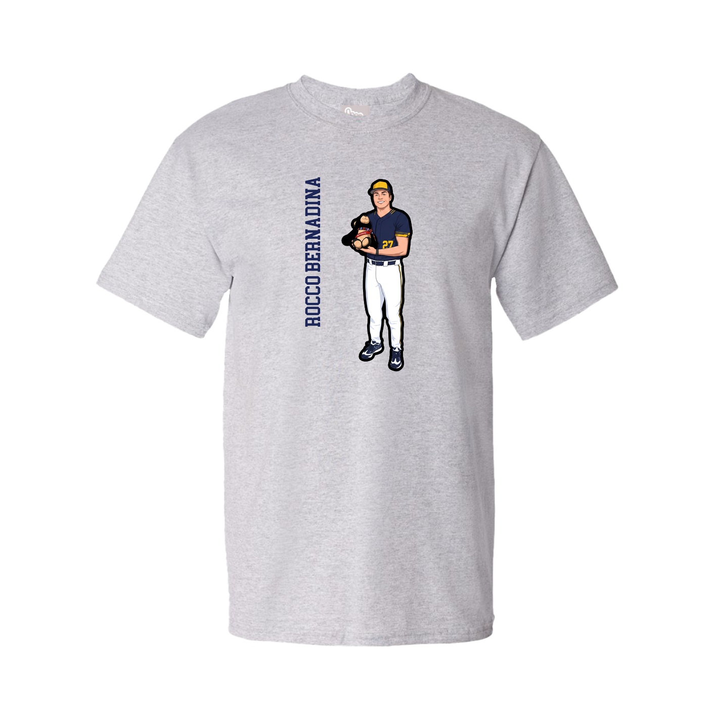 Tee — Name Vertical in Grey