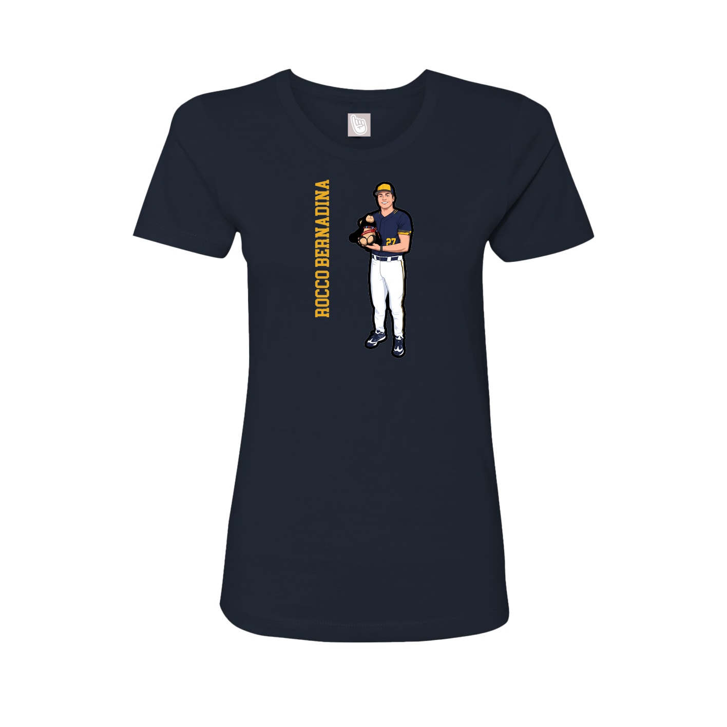Womens Tee — Name Vertical in Navy