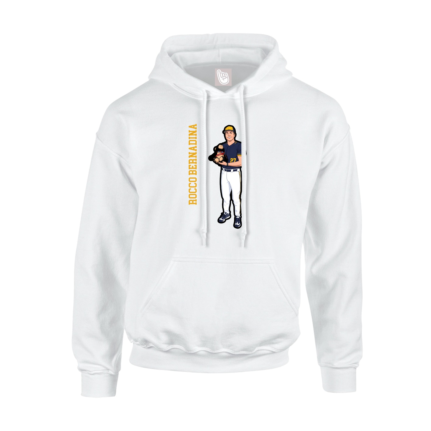 Hoodie — Name Vertical in White