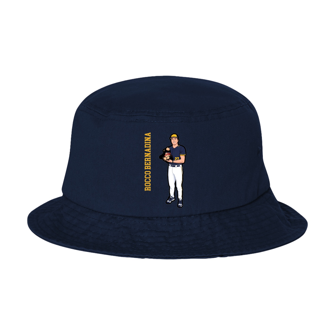 Bucket Cap — Name Vertical in Navy