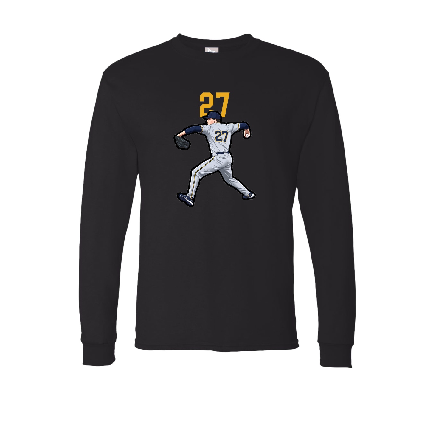 Long Sleeve Tee — Number Top in Black
