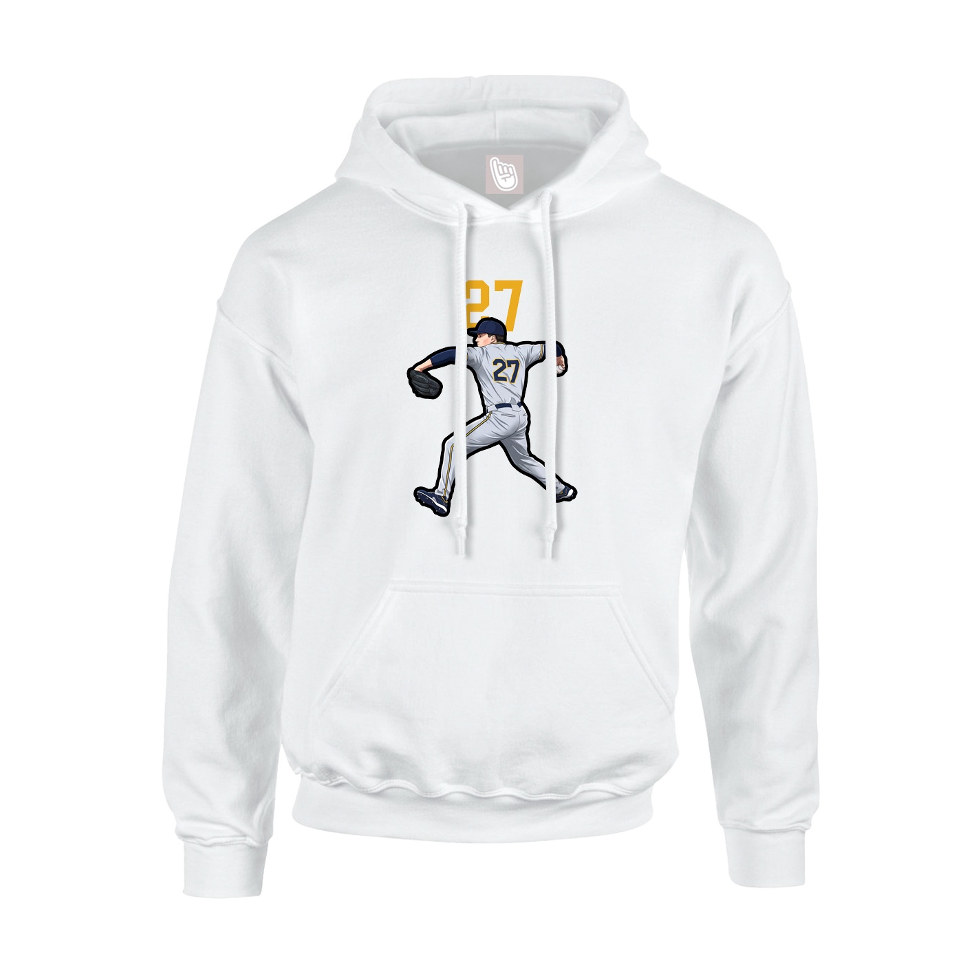 Youth Hoodie — Number Top in White