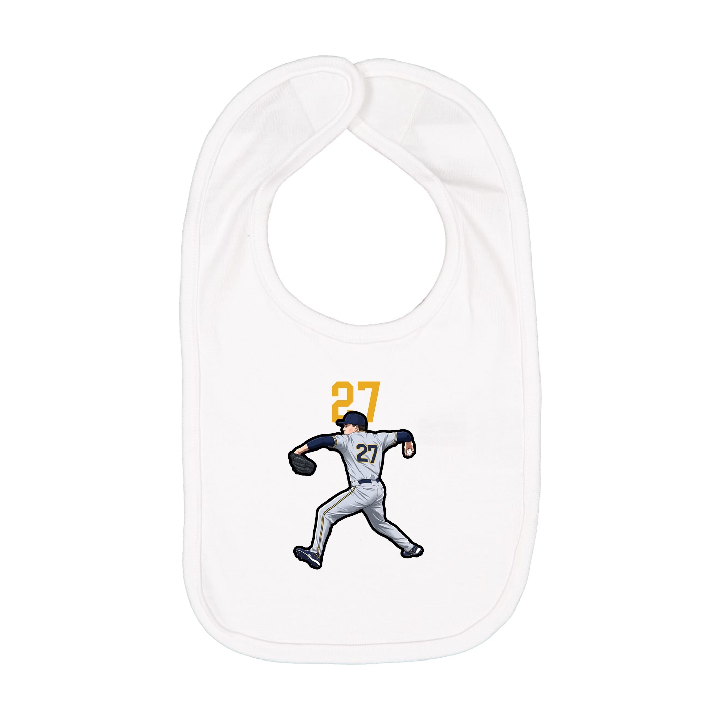 Infant Bib — Number Top in White