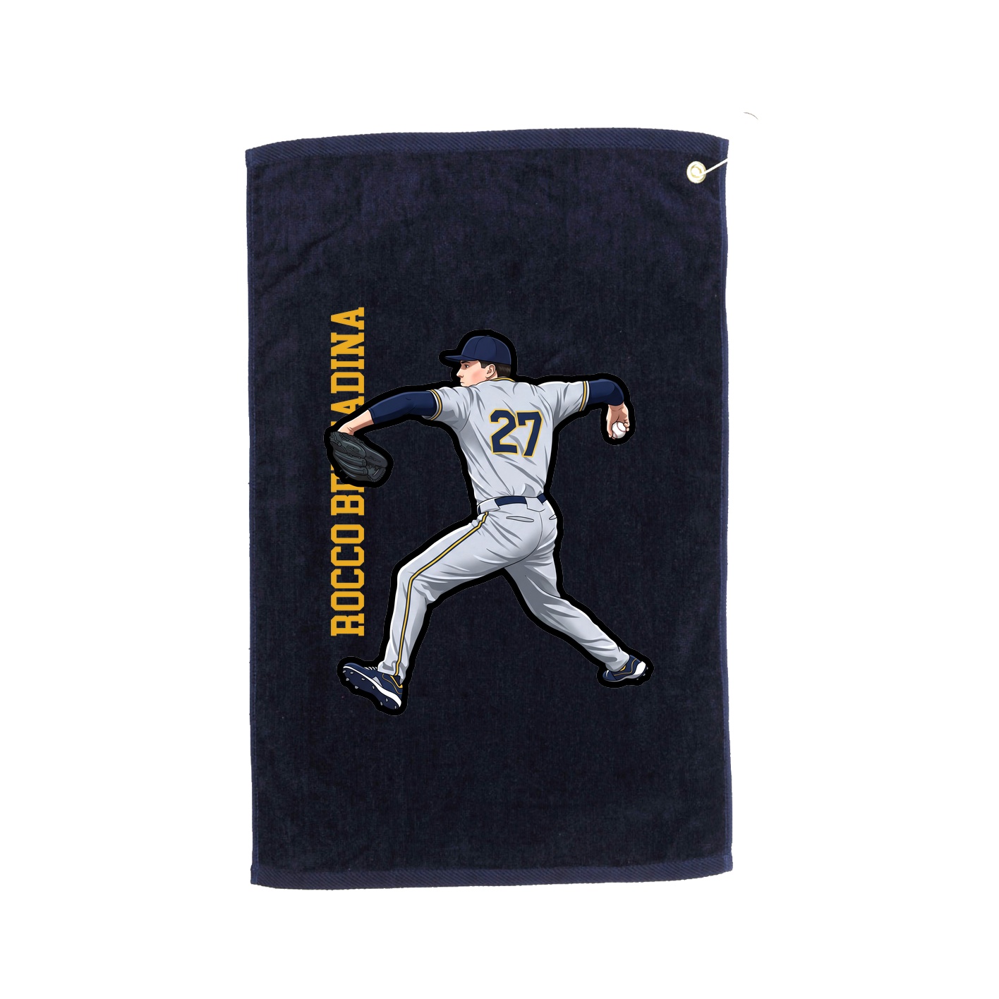 Golf Towel — Name Vertical in Navy