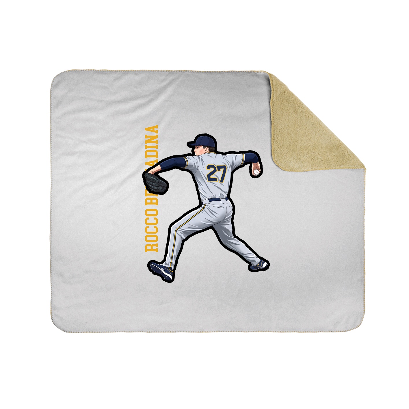 Throw Blanket — Name Vertical in White