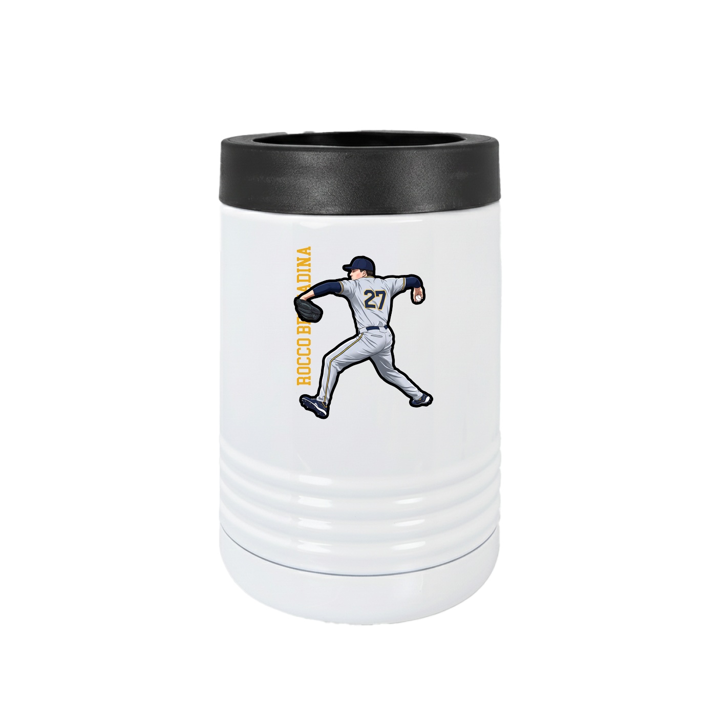 Beverage Holder — Name Vertical in White