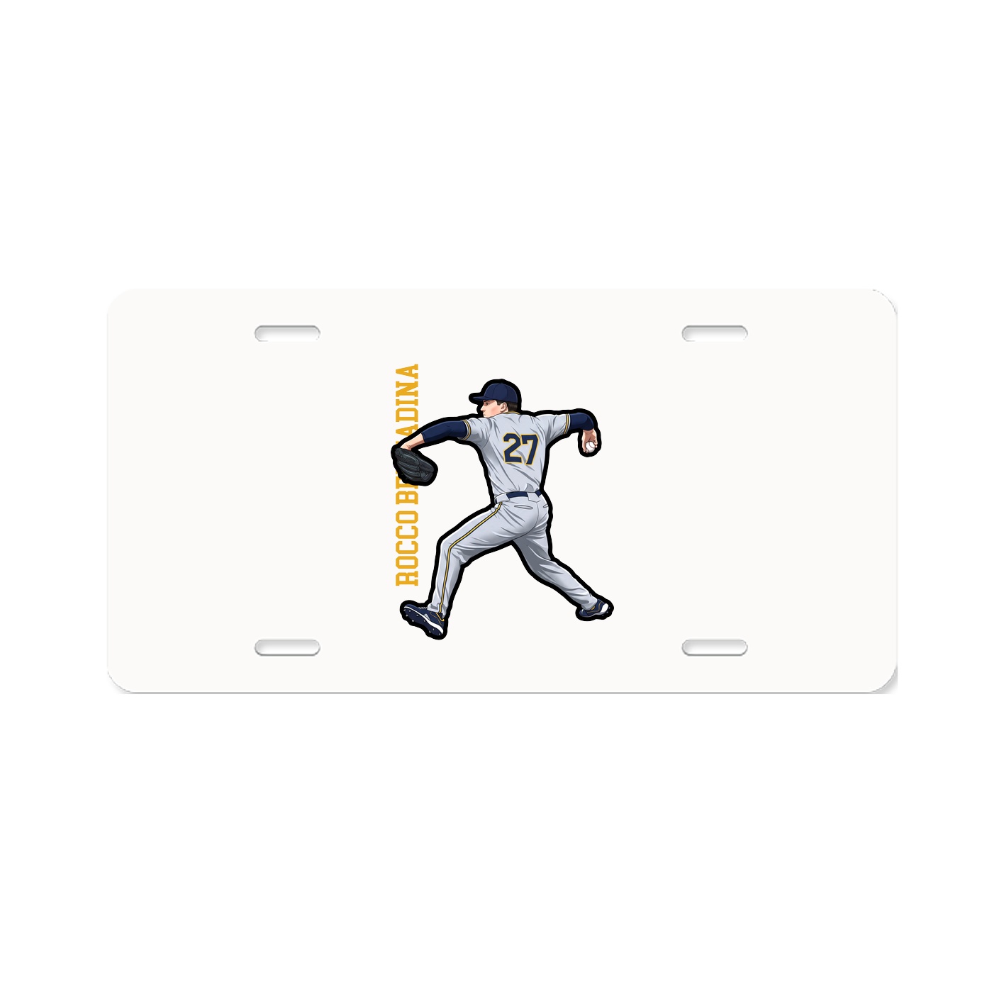 License Plate — Name Vertical in Classic