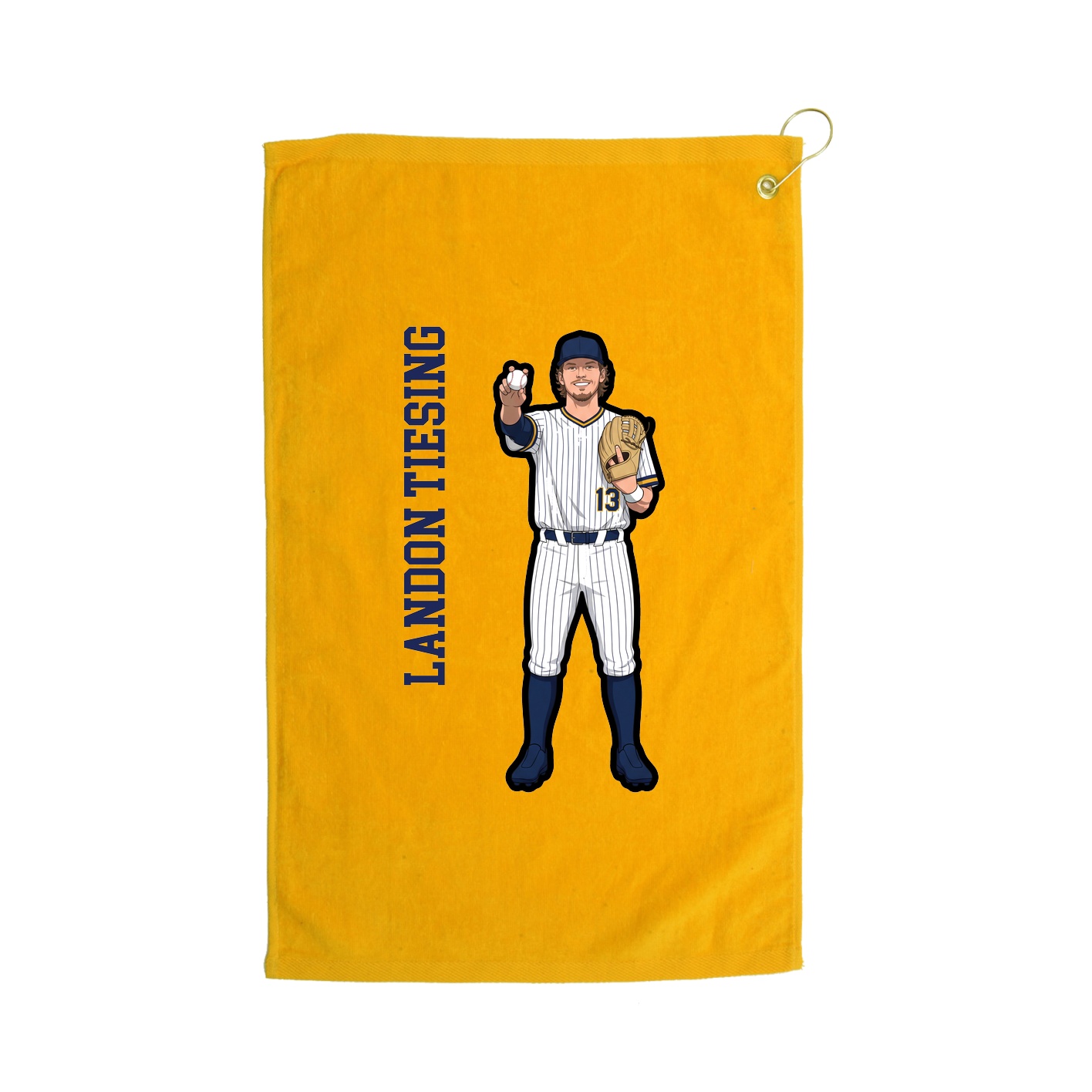 Golf Towel — Name Vertical in Gold