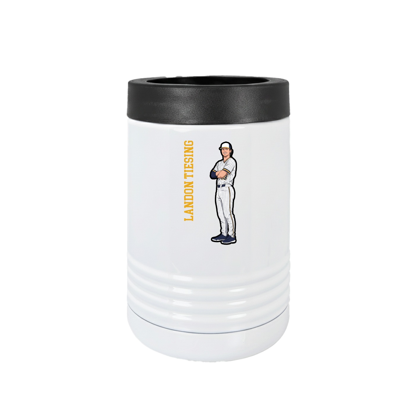 Beverage Holder — Name Vertical in White