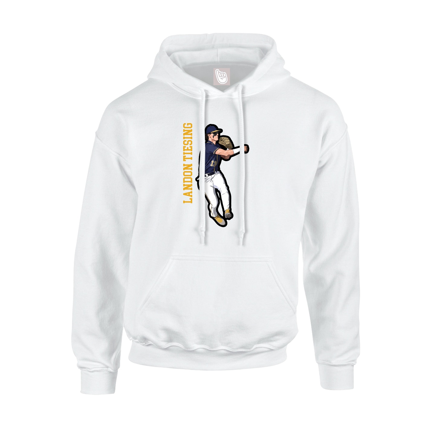 Hoodie — Name Vertical in White