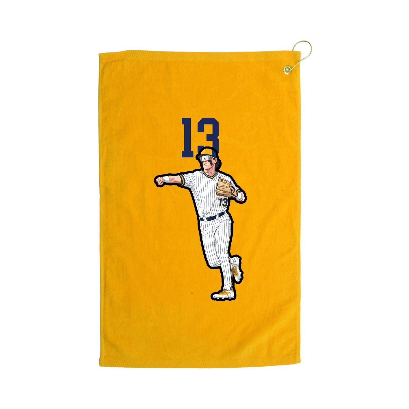 Golf Towel — Number Top in Gold