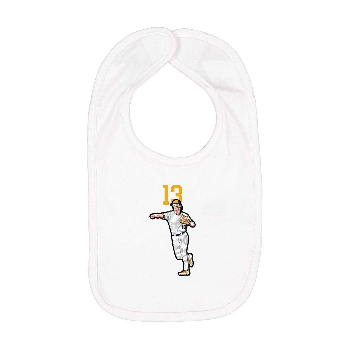 Infant Bib — Number Top in White