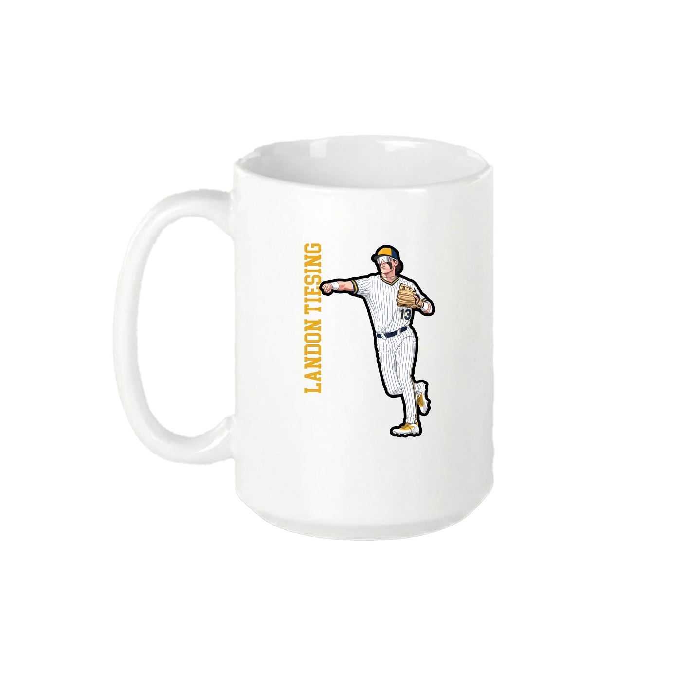 15oz Coffee Mug — Name Vertical in White